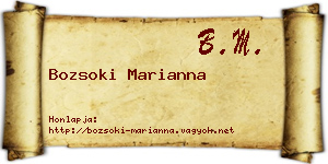 Bozsoki Marianna névjegykártya